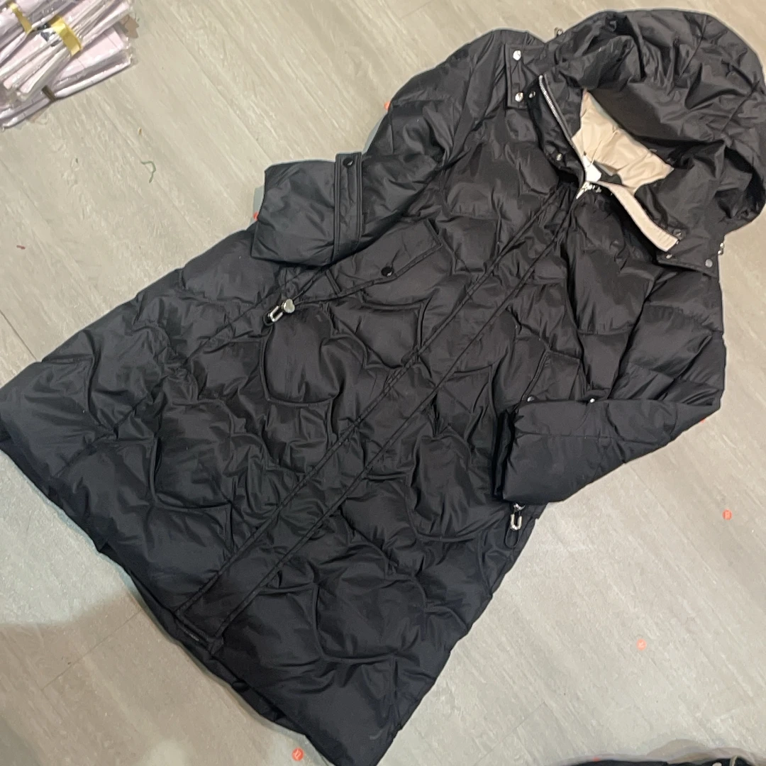 秋冬中长款爱心纹连帽时尚百搭羽绒服-果梓014