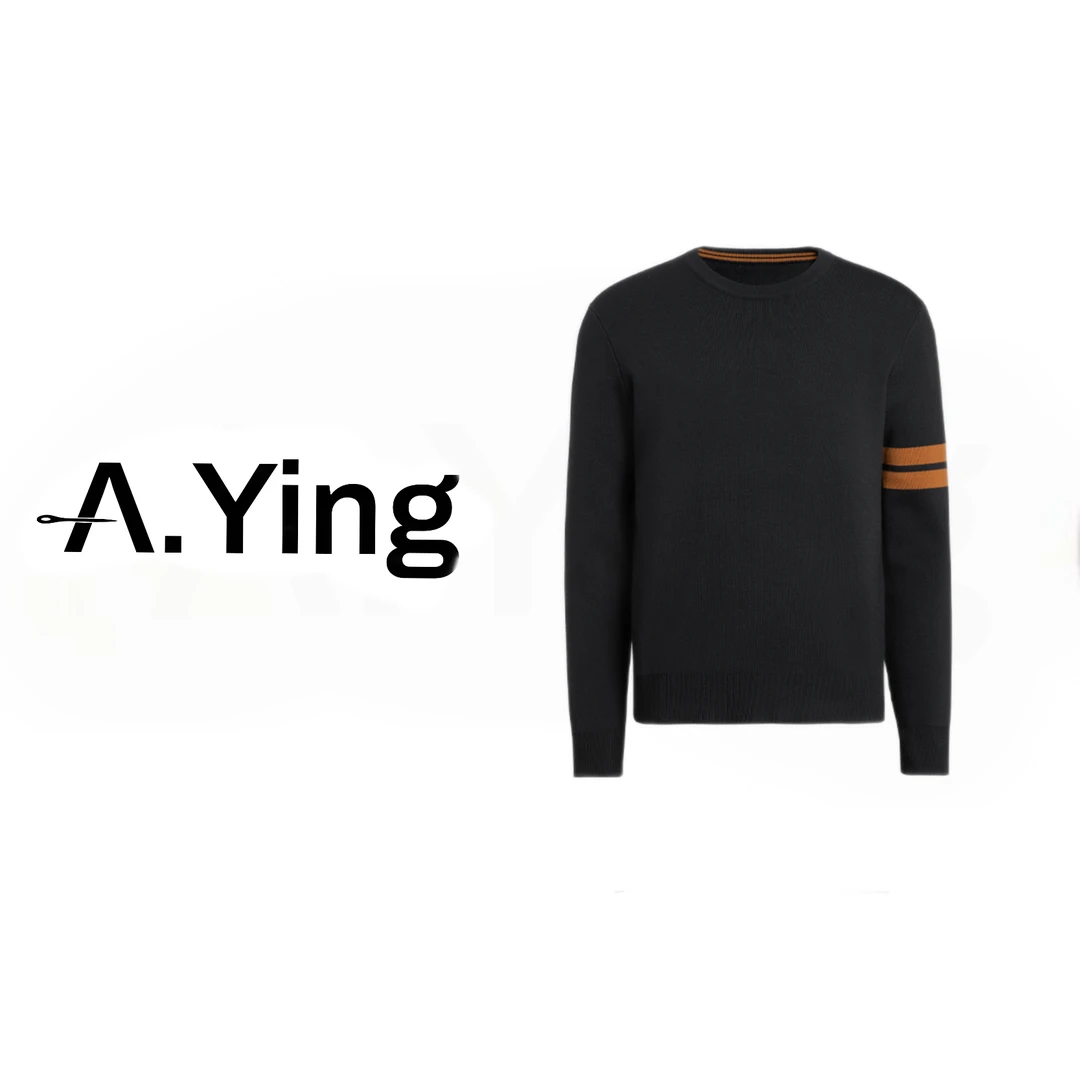 A.Ying【25FW 565】圆领针织长袖精纺羊毛修身毛衣春秋男士羊毛衫