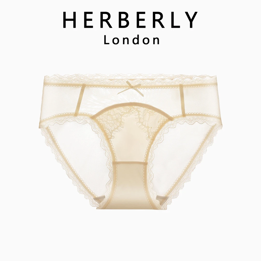 英国 HERBERLY 七夕女友伴手礼性感轻奢蕾丝无痕纯欲风三角内裤女