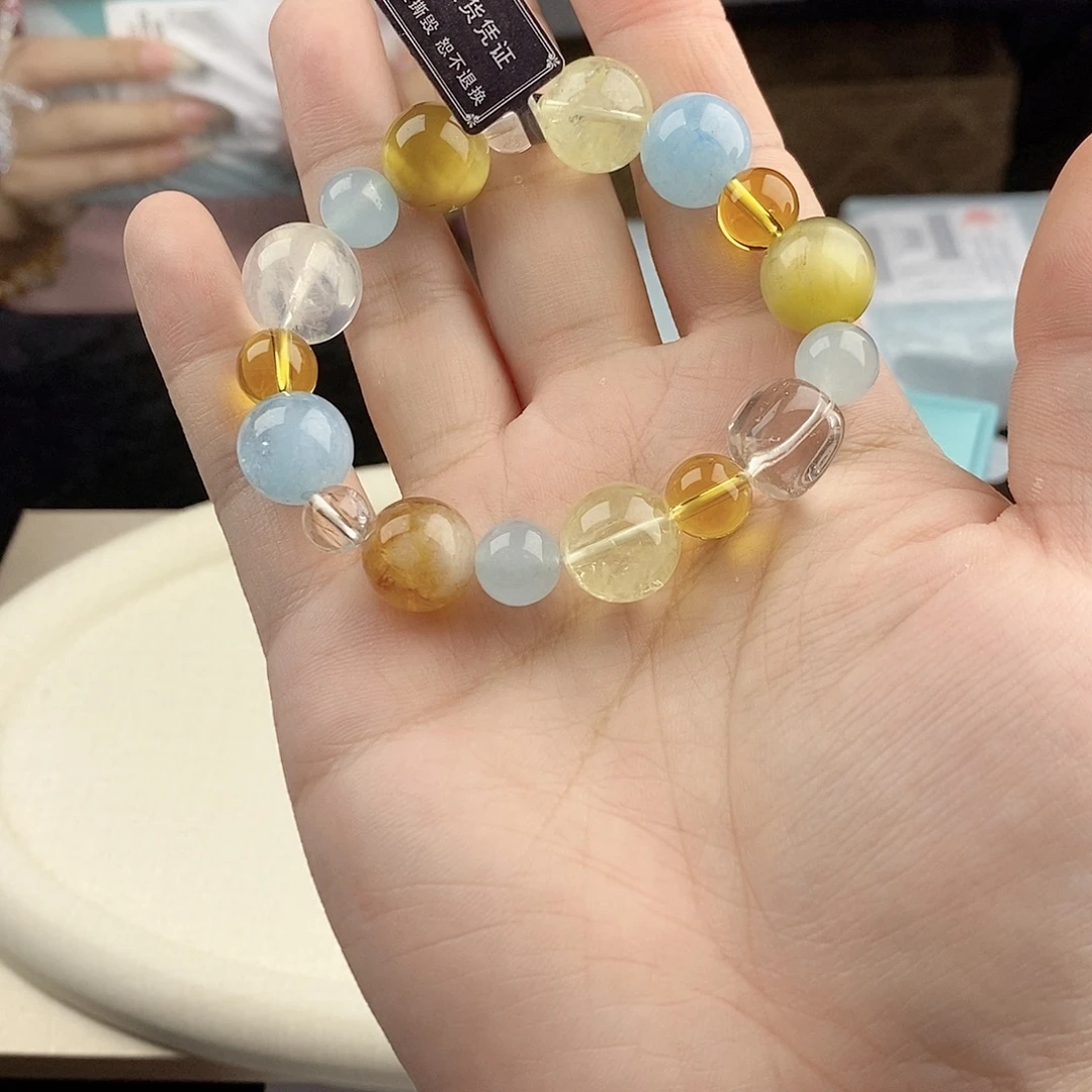 银S925镀金镶嵌手链水晶