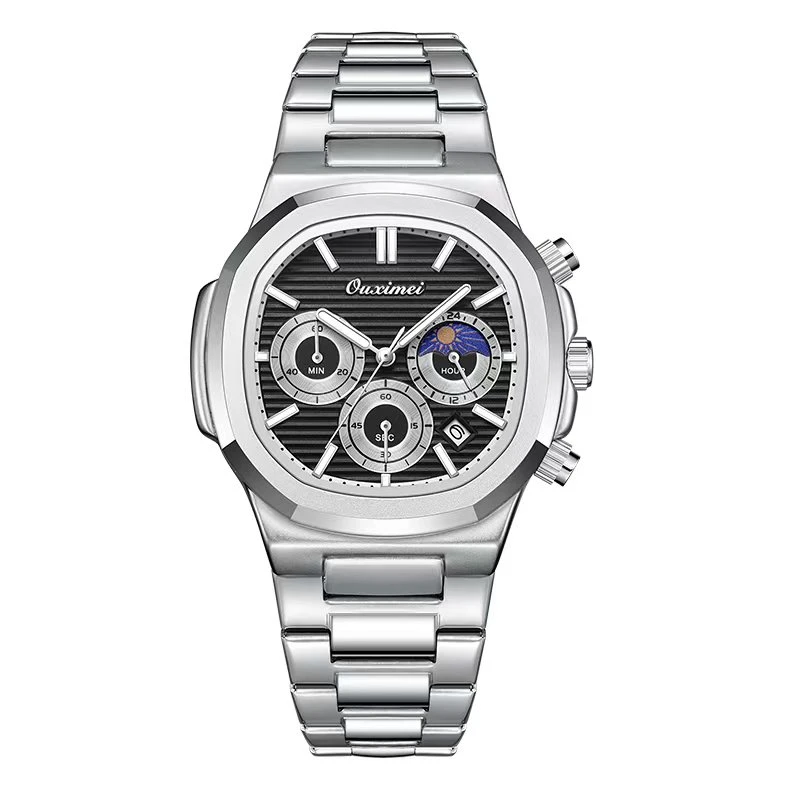 T时尚鹦鹉罗系列多功能六针时尚夜光防水男士腕表