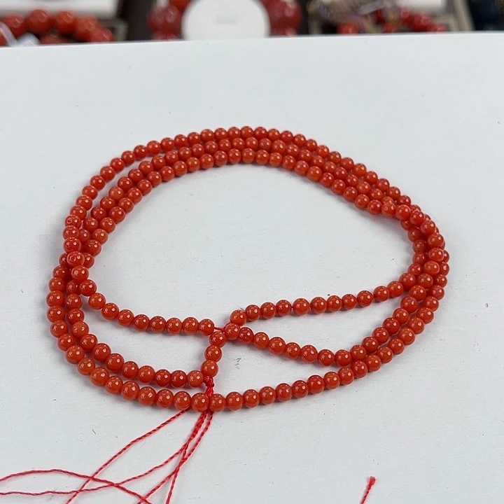 南红玛瑙未镶嵌保山柿子红小米珠多圈3mm