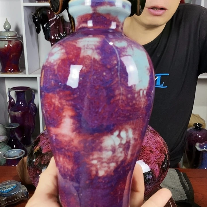 瓷片尚峰钧窑作品摆件