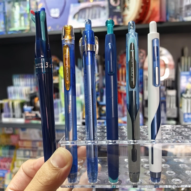 点石深海蓝色套系6支/7支组合中性笔-按动黑色中性笔0.5mm