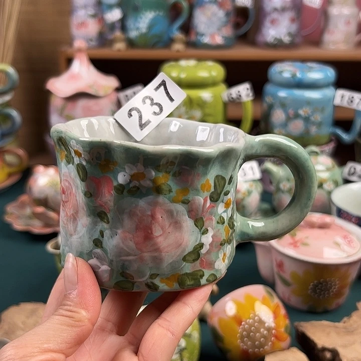 杯景德镇陶瓷手绘作品237微瑕