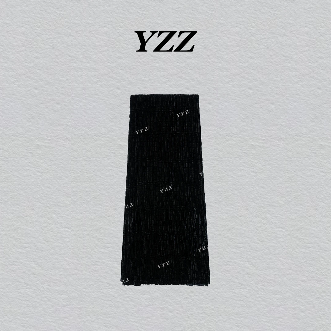 YZZ“钟情” 天鹅绒真丝时髦高腰侧开叉显瘦半身裙 810562