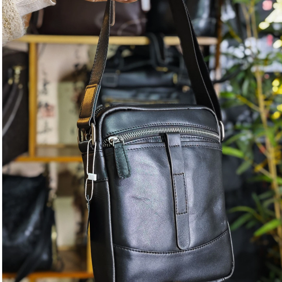 #A19#晨盛复古头层牛皮男包#时尚男士休闲百搭真皮轻奢单肩斜挎包