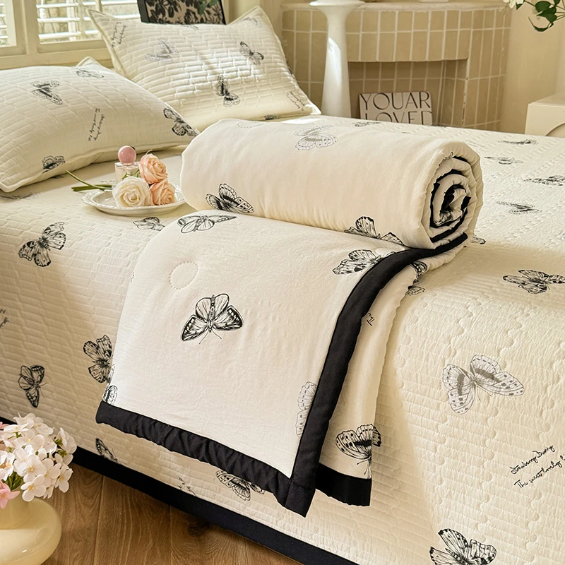 2025新品亲肤云朵棉夏被床盖四件套榻榻米加厚床单三件套可机洗