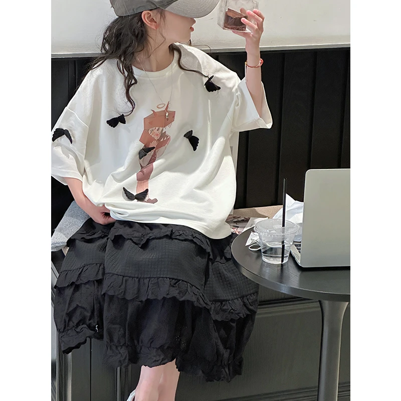 K28531孙小美系高端女童短袖T恤夏装儿童上衣2025百搭半袖潮