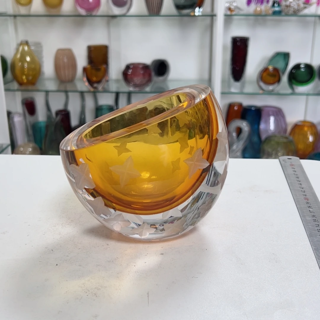 幻彩琉璃花器纯手工痕迹高度14