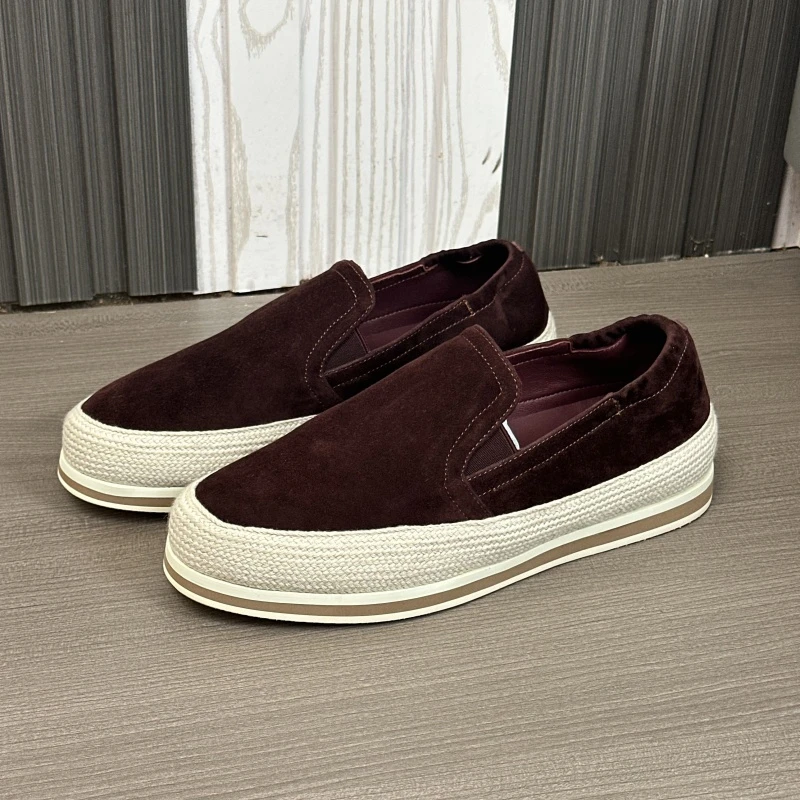 2025男士休闲时尚百搭透气舒适平底低帮轻便懒人一脚蹬渔夫鞋