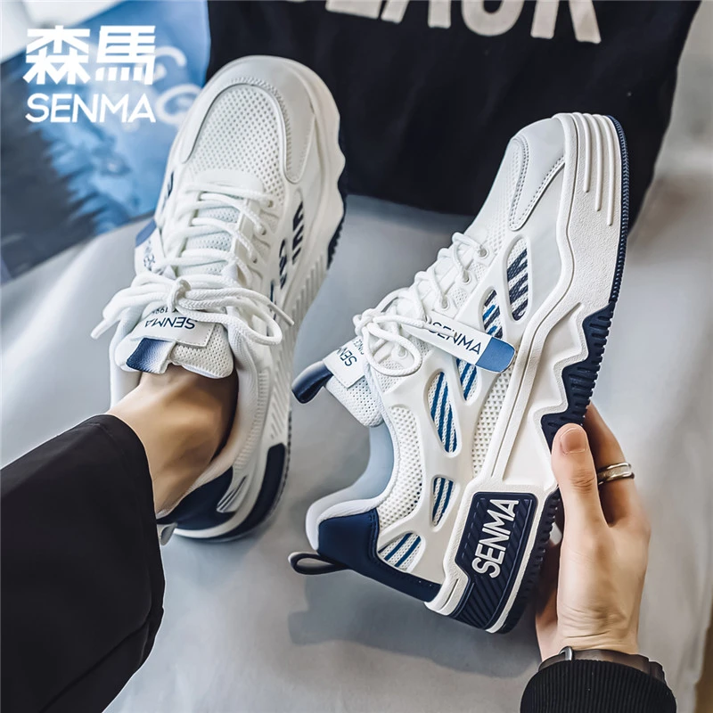 SENMA/森马夏季透气网面潮流百搭休闲板鞋厚底运动低帮小白潮鞋