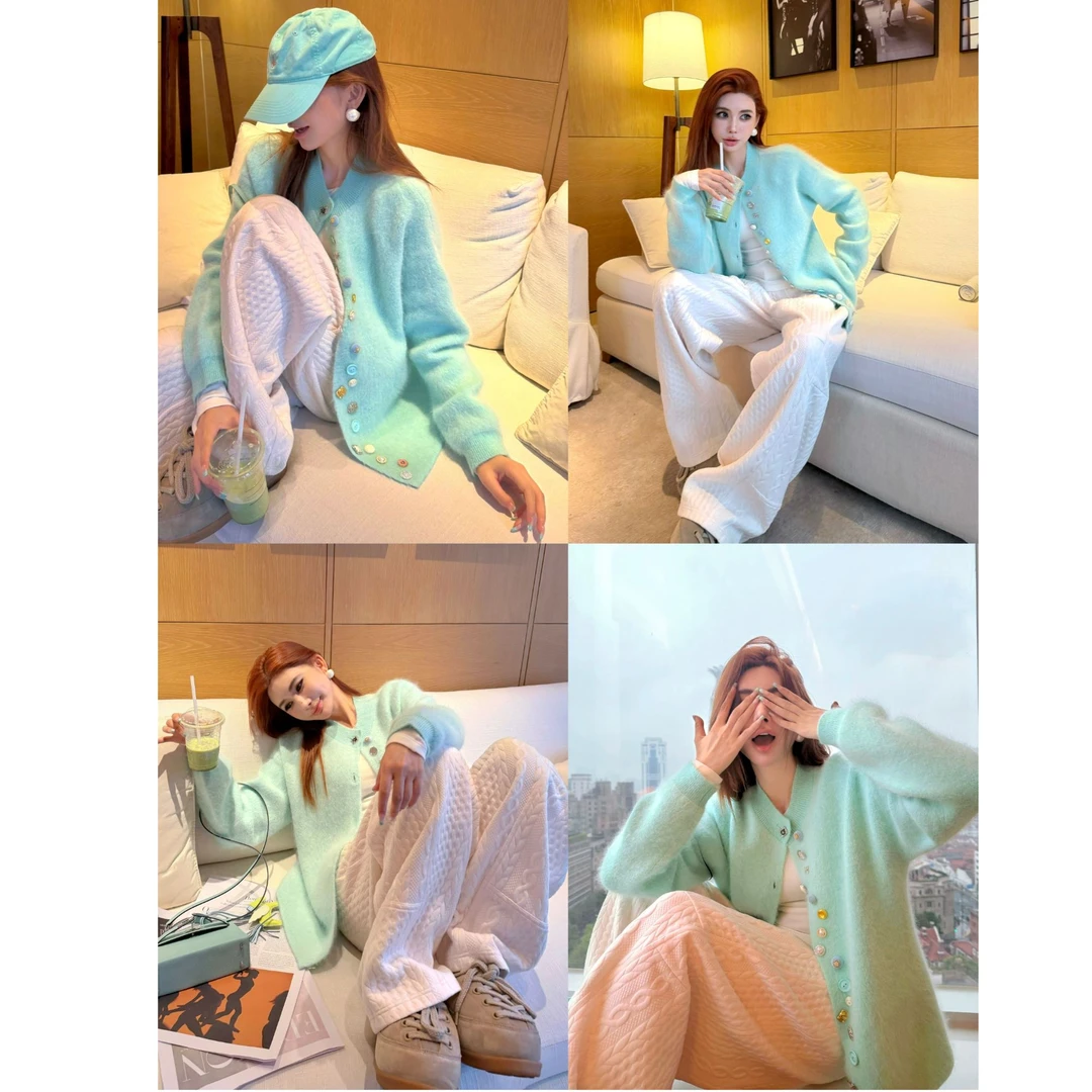 婉君Q【2.0茸茸-兔毛+羊毛外套】毛衣小皮草原创外套LWJ25C3M3104