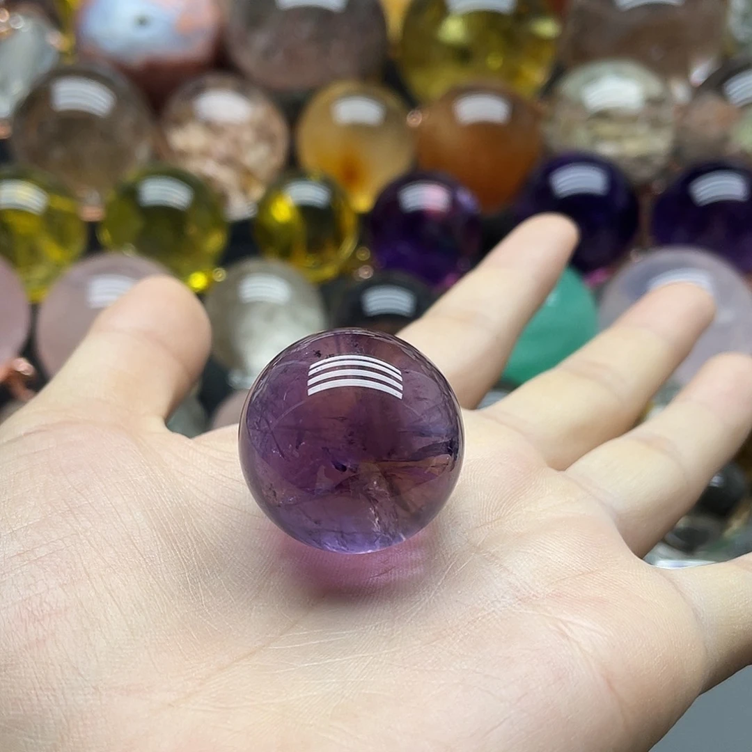 水晶珠宝半成品未镶嵌天然紫水晶28.9mm