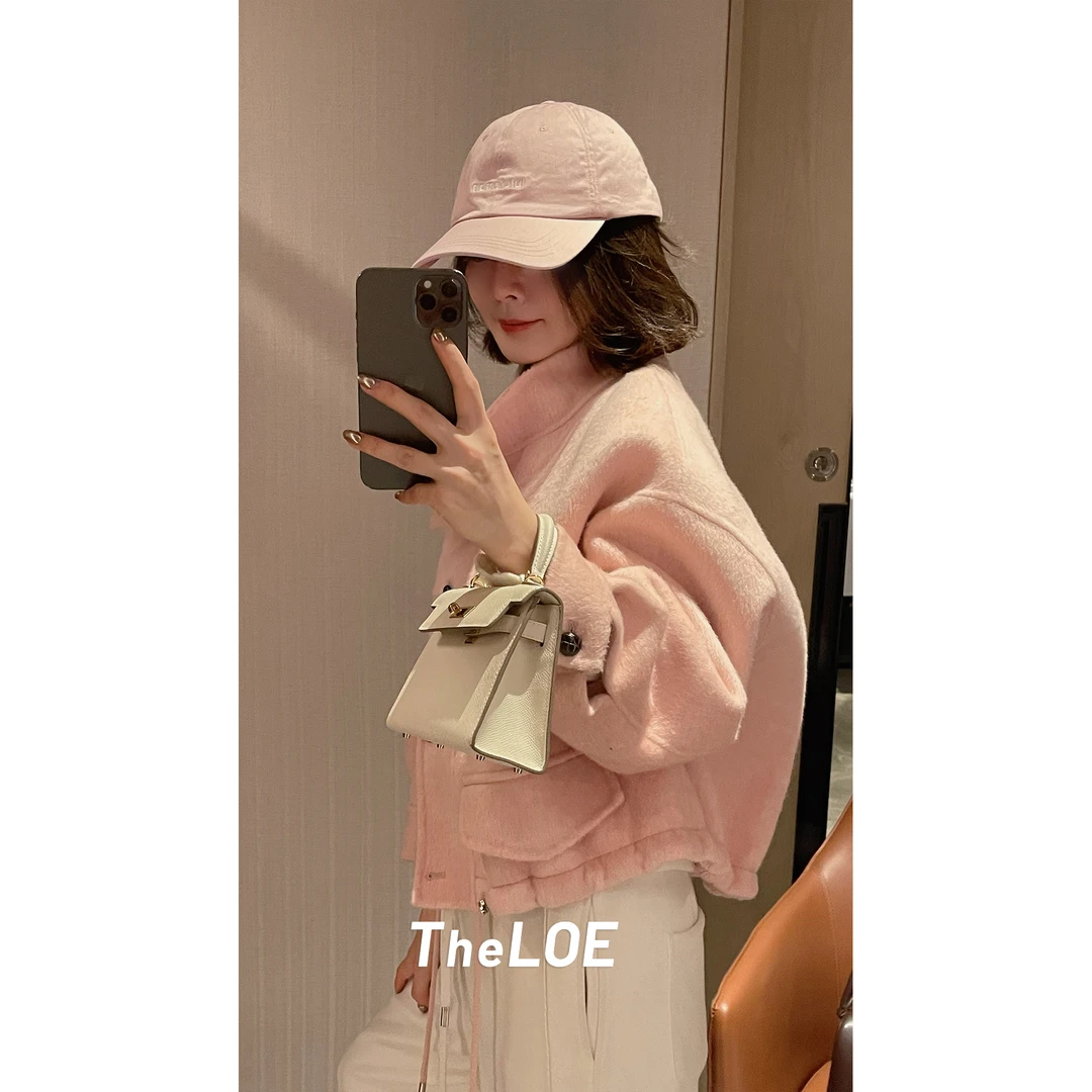 TheLOE/【羊绒超细羊毛大衣】736-814g立领收腰短款大衣#LE-X-009