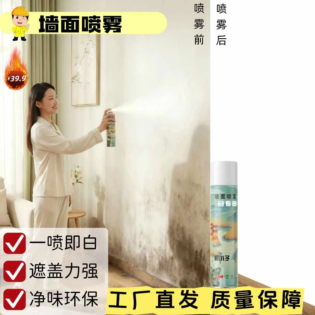粉小子墙面喷雾室内外墙壁翻新立喷立白环保净味遮盖力强