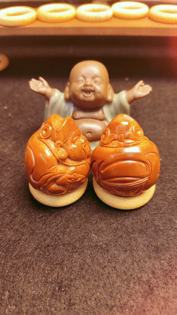 巴西橄榄核，官帽财神一对