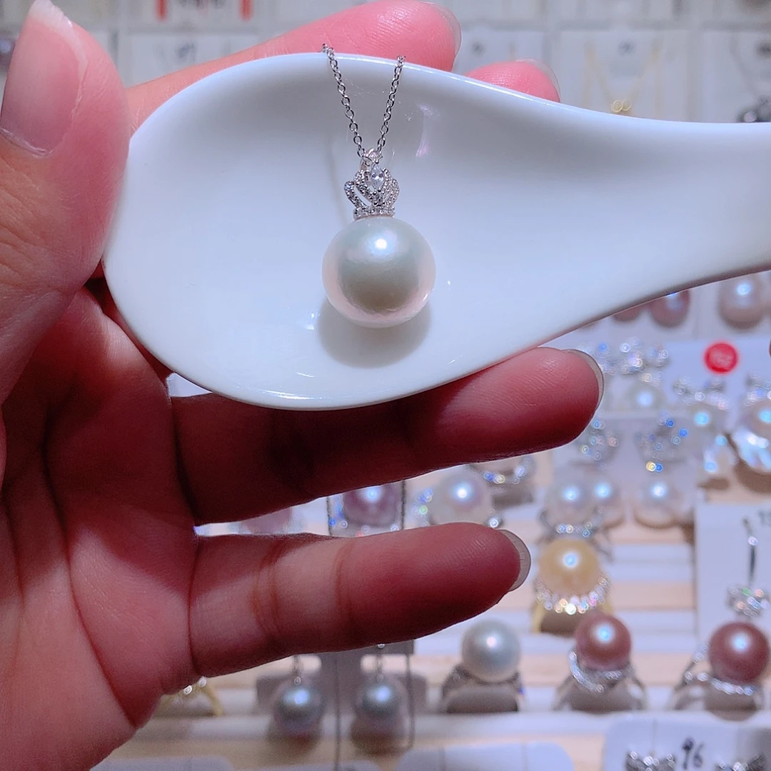 银S925镶嵌吊坠(赠链)淡水珍珠CC14mm