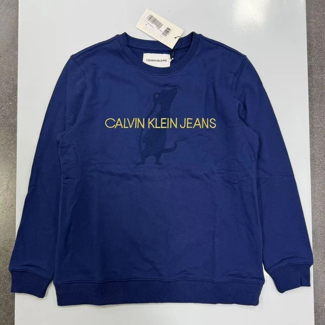 Calvin Klein/CK 经典春秋男女同款毛圈圆领卫衣 J212585-496-0