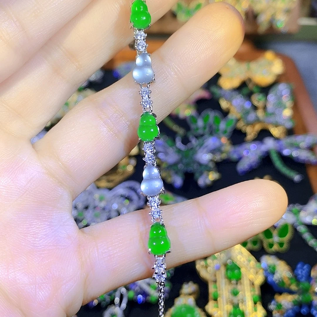 吊坠(不含链)银S925镶嵌翡翠