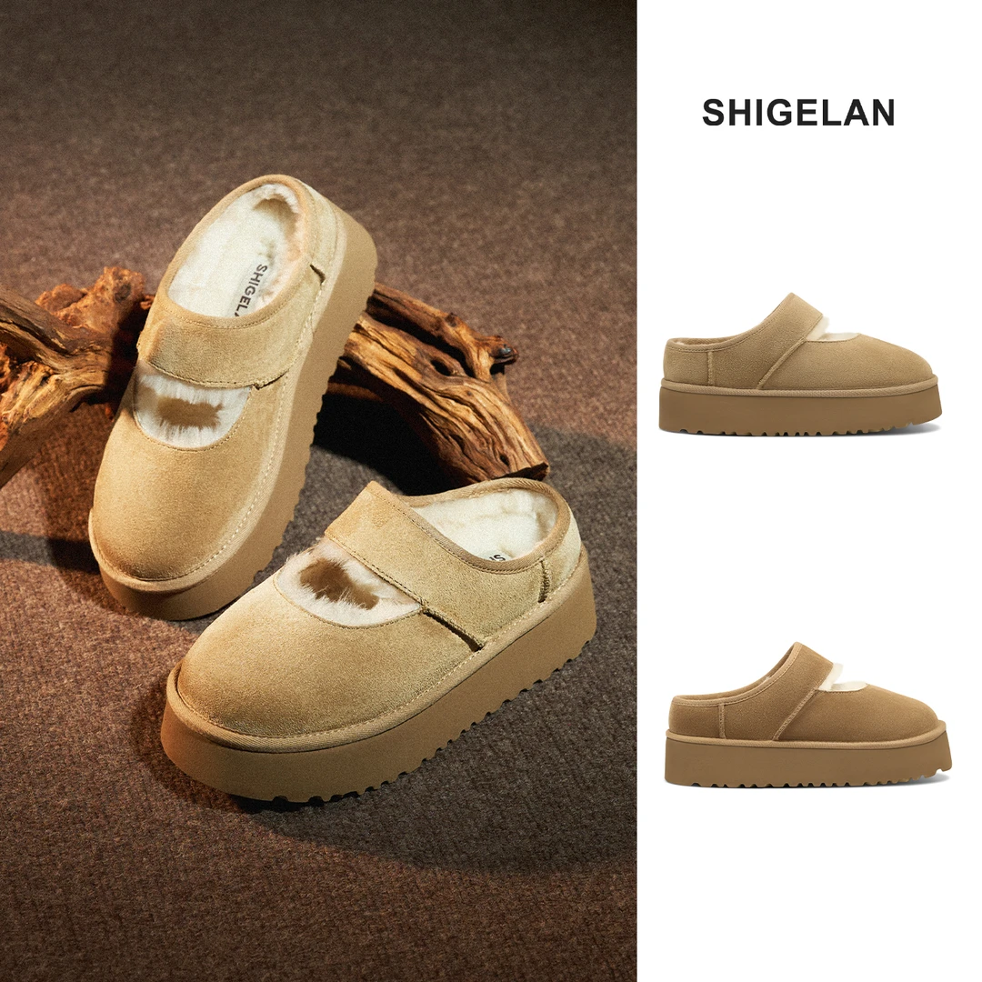 诗歌兰棉拖鞋女款2025新款爆款冬季外穿防滑厚底毛毛拖鞋06698-1