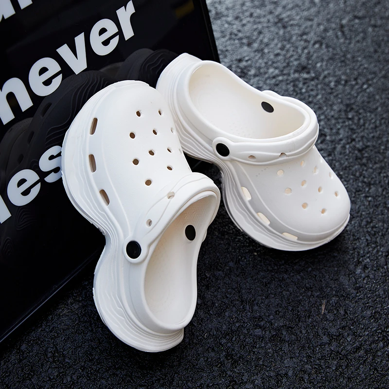 2025新款洞洞鞋女款夏季外穿eva防滑厚底海边沙滩包头半拖鞋女士