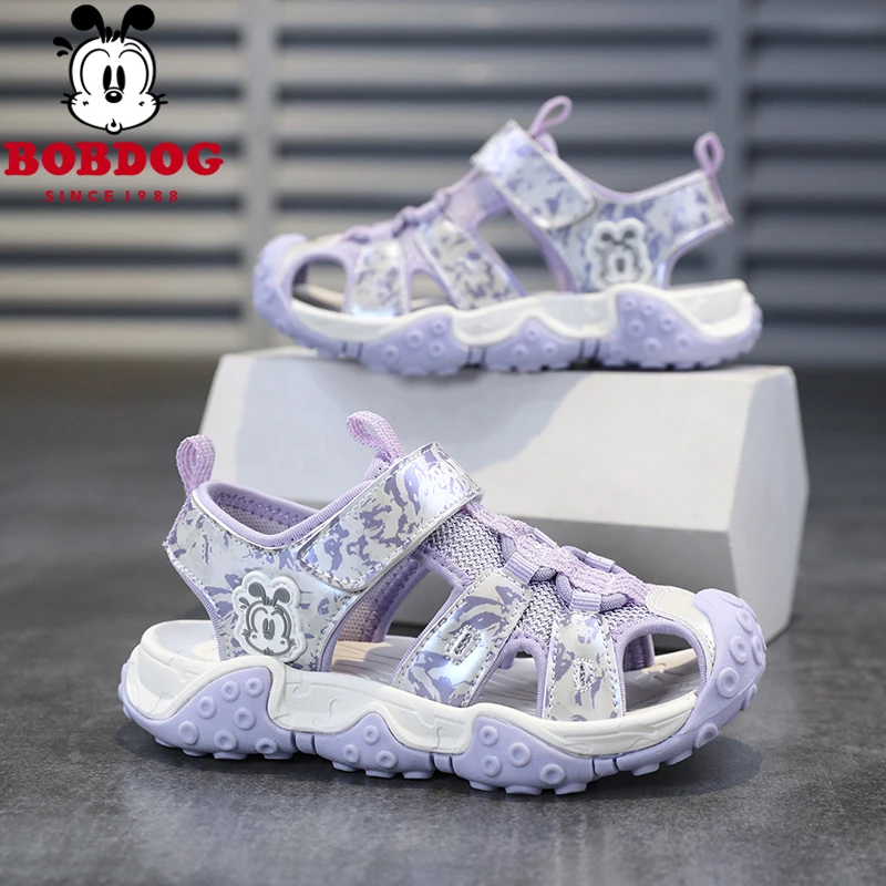 巴布豆男女童凉鞋夏季透气小女孩时尚中大童舒适软底包头凉鞋2565