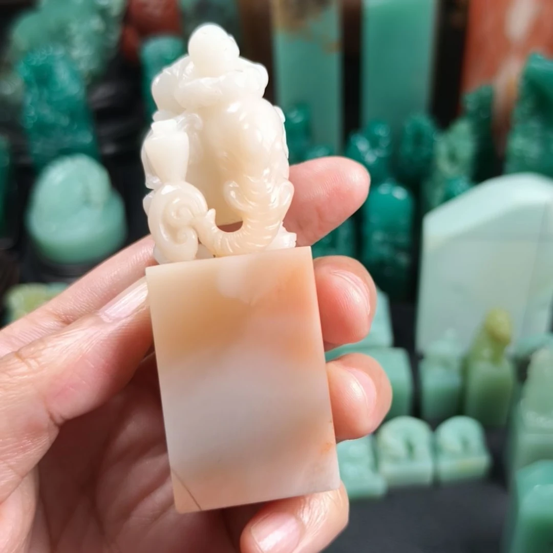 寿山石印石大象印章1