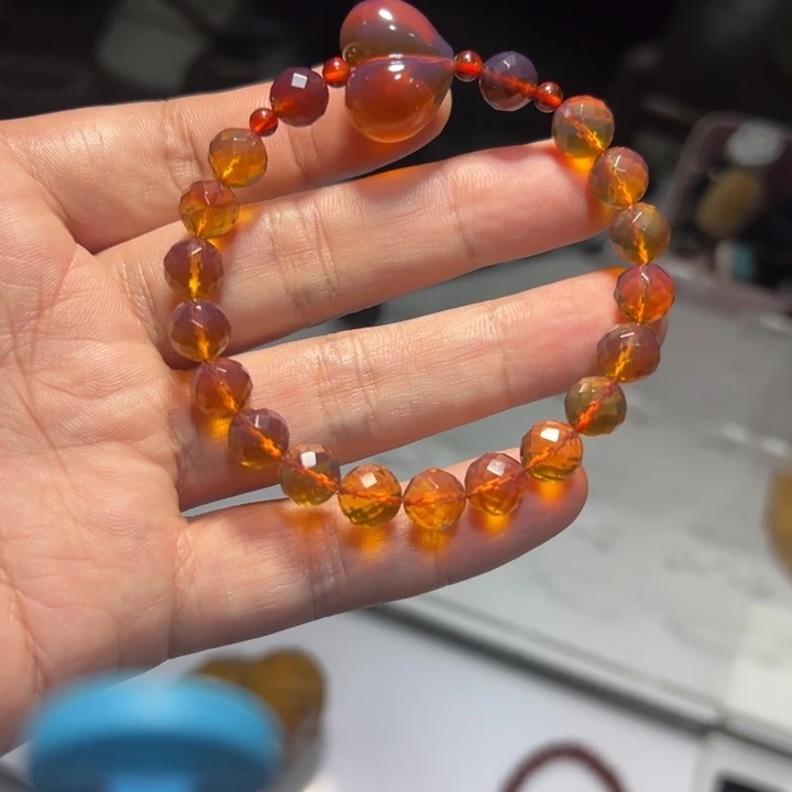 琥珀未镶嵌颈饰琥珀手串