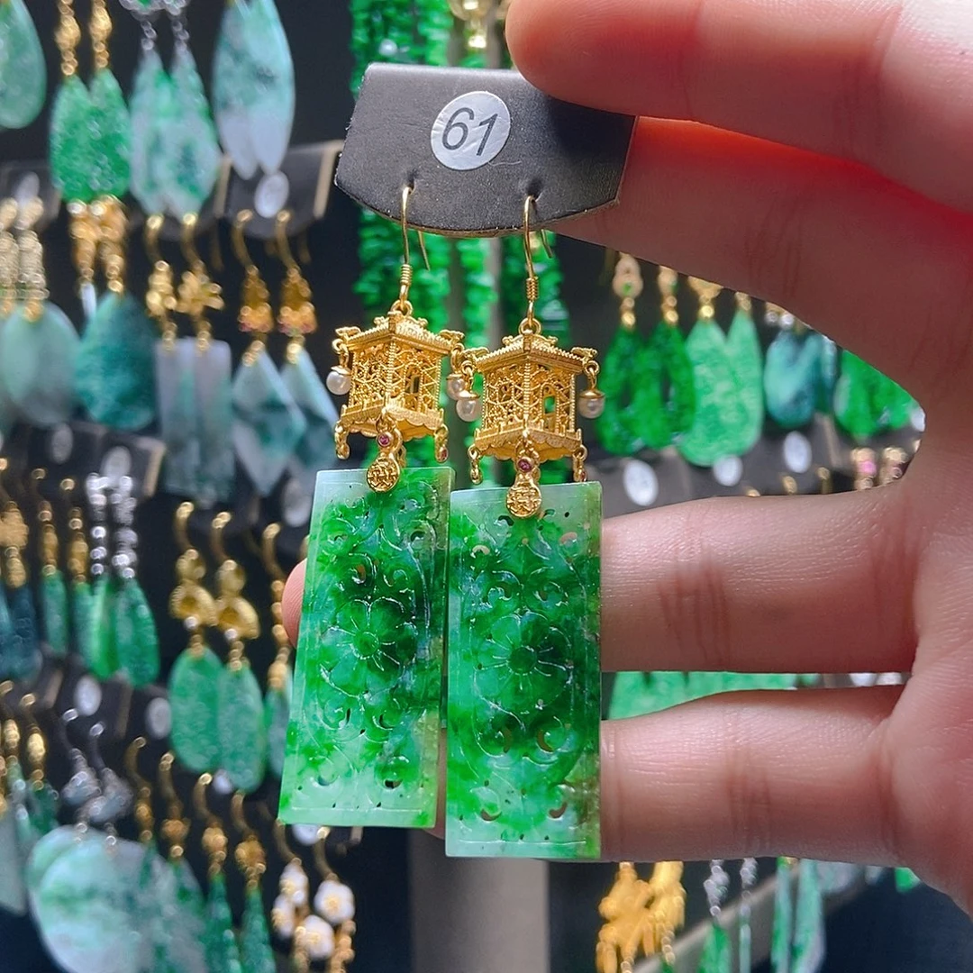 翡翠未镶嵌耳饰翡翠