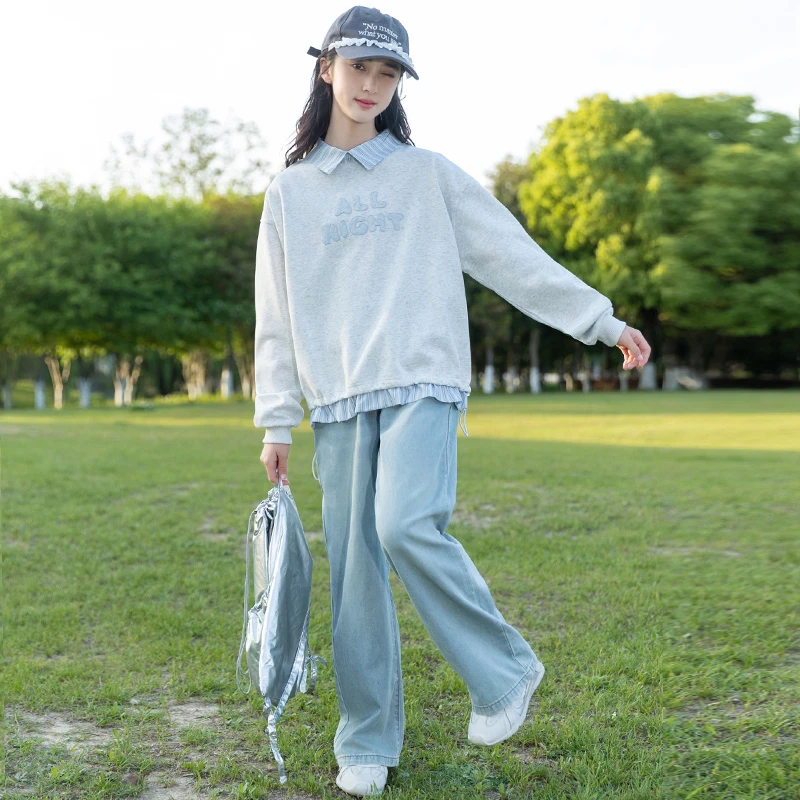 女童秋装2025新款洋气秋款儿童卫衣两件套休闲中大儿童POLO衫套装