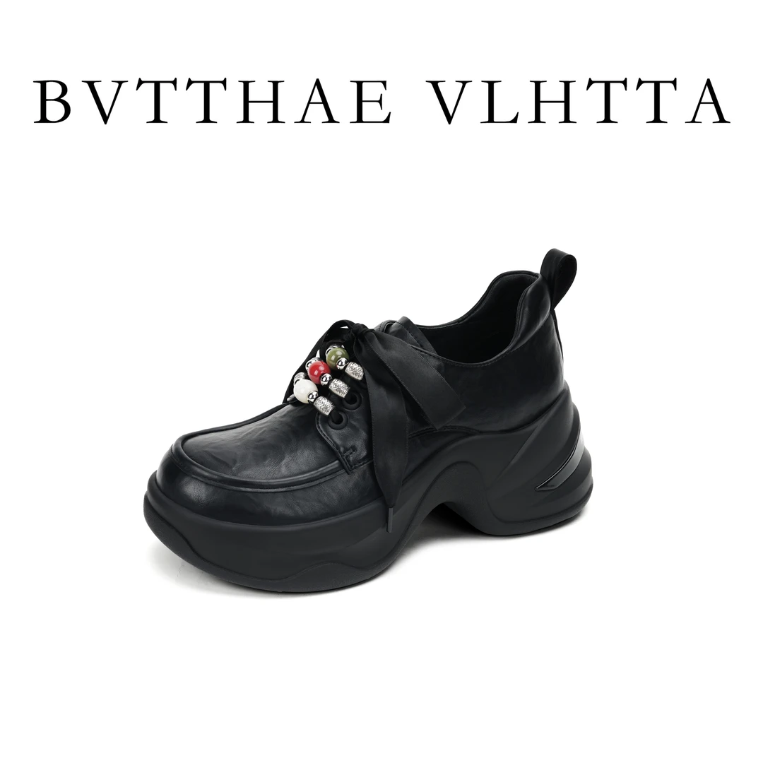 【官方正品】【5G防伪芯片】BV 女士秋季百搭复古英伦风休闲乐福鞋