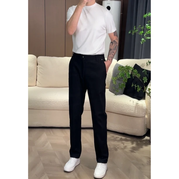 6512男士冬季羊毛内里磨毛直筒牛仔裤