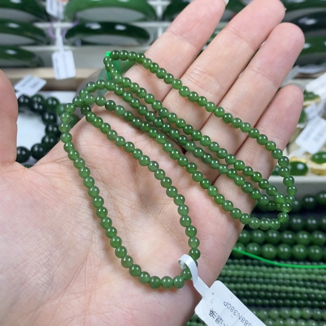 和田玉（碧玉）颈饰未镶嵌捡漏款4m小米珠