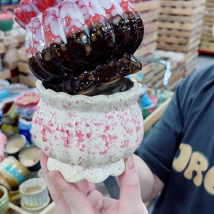 有孔，凑10元包邮陶瓷花盆发货！