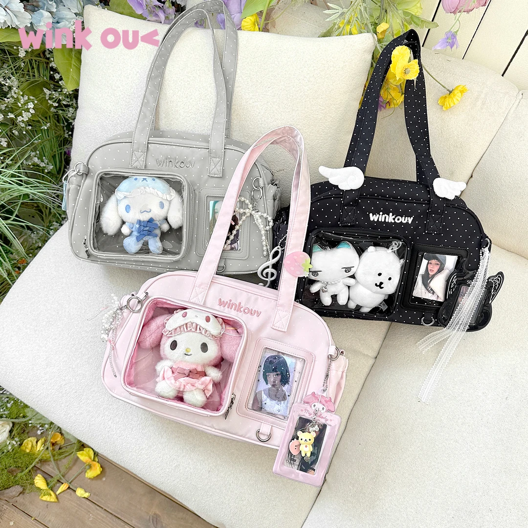 winkouv小食量单肩外出小痛包日常通勤高颜值吧唧斜跨包15cm娃包