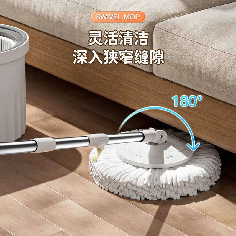 手动驱动干湿分离旋转拖把桶二合一