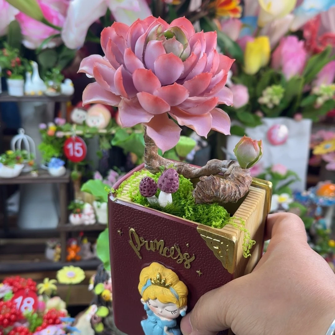 粘土手工制作粉色天使不带盆