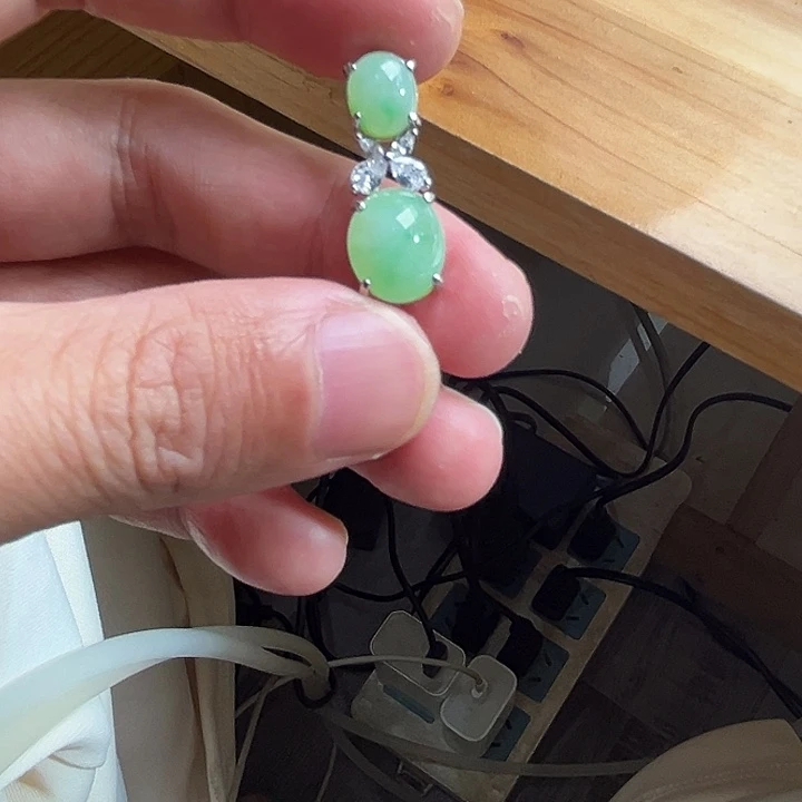 翡翠银S925镶嵌吊坠(不含链)