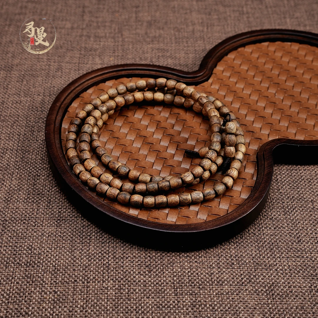 寻曼 沉香【彩霞仙子】卡6*108鼓珠多圈海南白奇楠沉香爆款精致手串