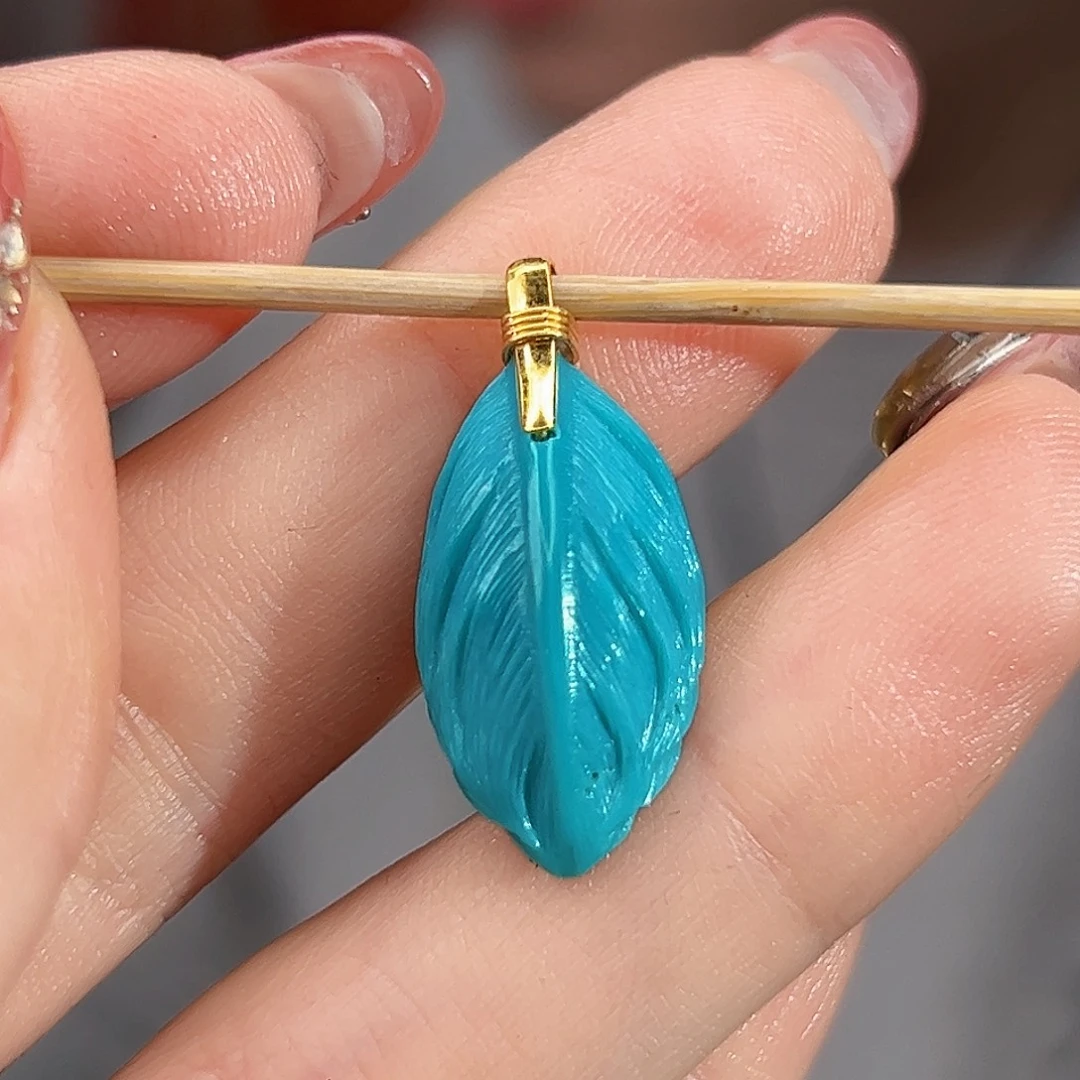 绿松石18K金镶嵌珠宝奇石