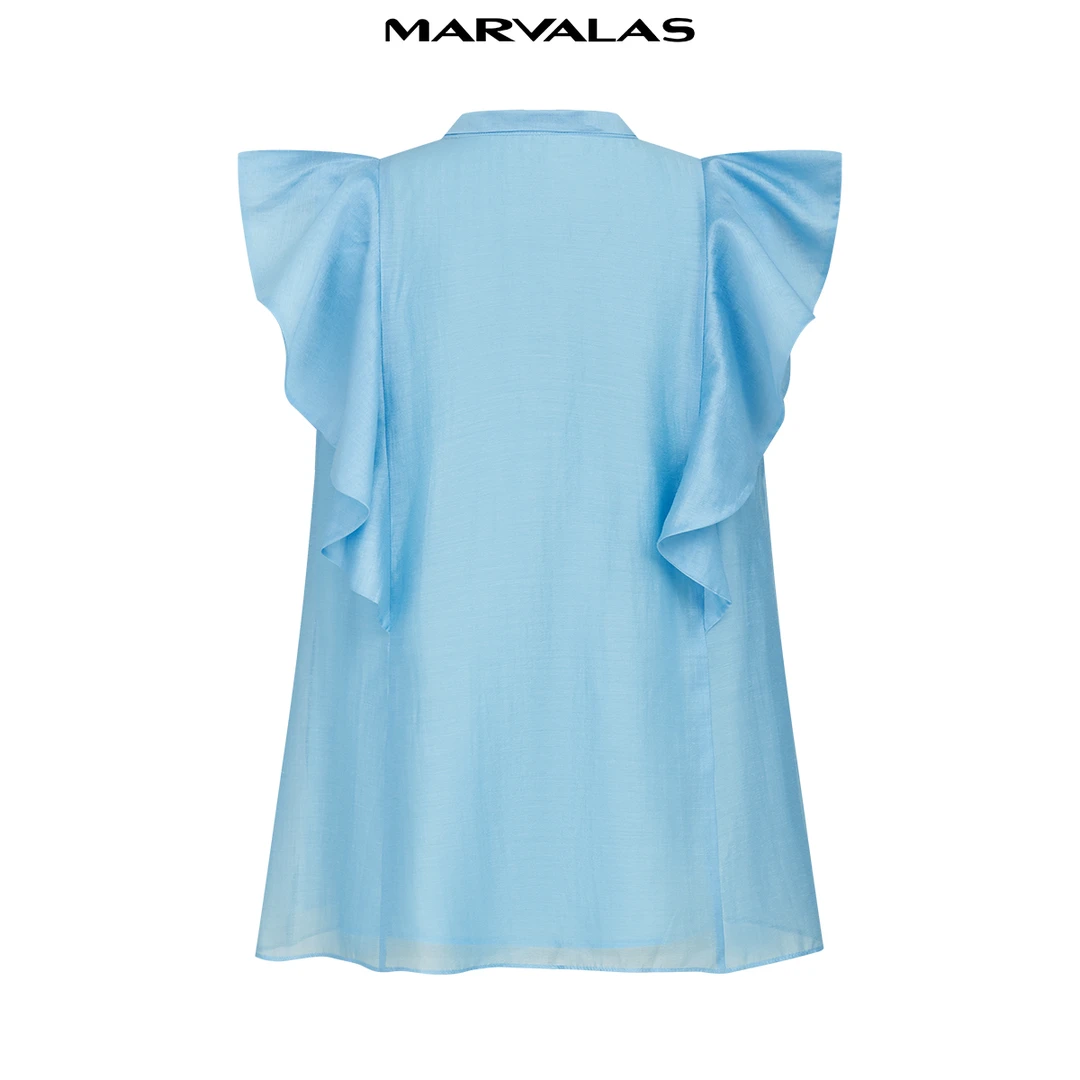 【芊芊专属】曼德诗莱赛尔天丝小衫2024夏季新款时尚飘带领上衣女