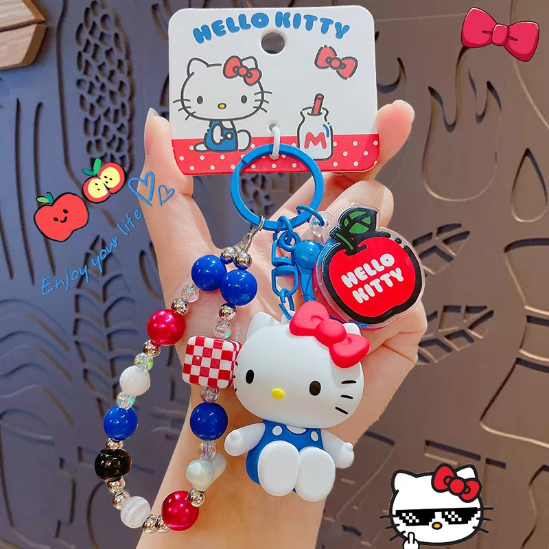正版卡通三丽鸥凯蒂猫手链钥匙扣挂件情侣KT猫汽车钥匙链包包挂饰