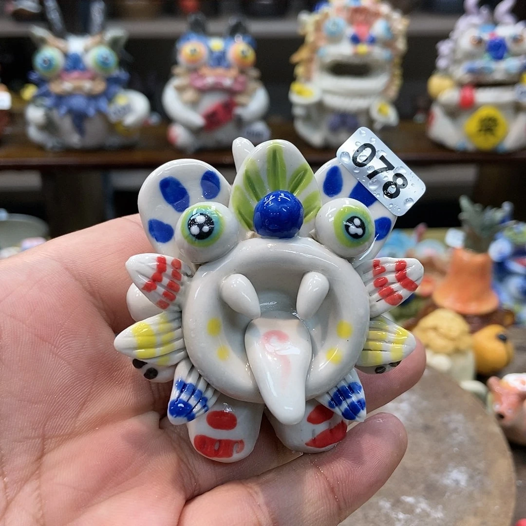 摆件直播间手工抽象陶瓷摆件078
