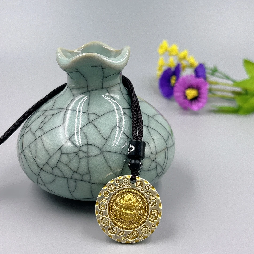 999黄财神 纳福 描金18K12克