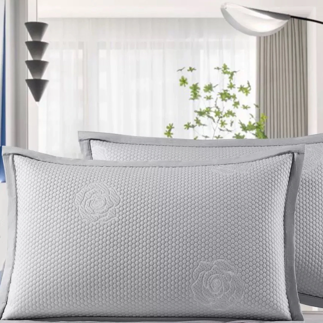 凉豆豆枕套枕头套直角宽边一对四色可选高档凉感枕套床上