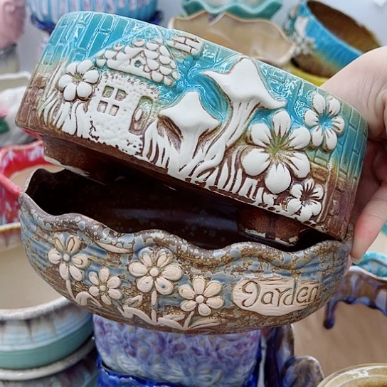 多肉绿植陶瓷花盆9.9包邮