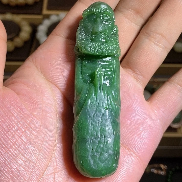 【闪购商品】吊坠(赠链)未镶嵌和田玉（碧玉）牧*人