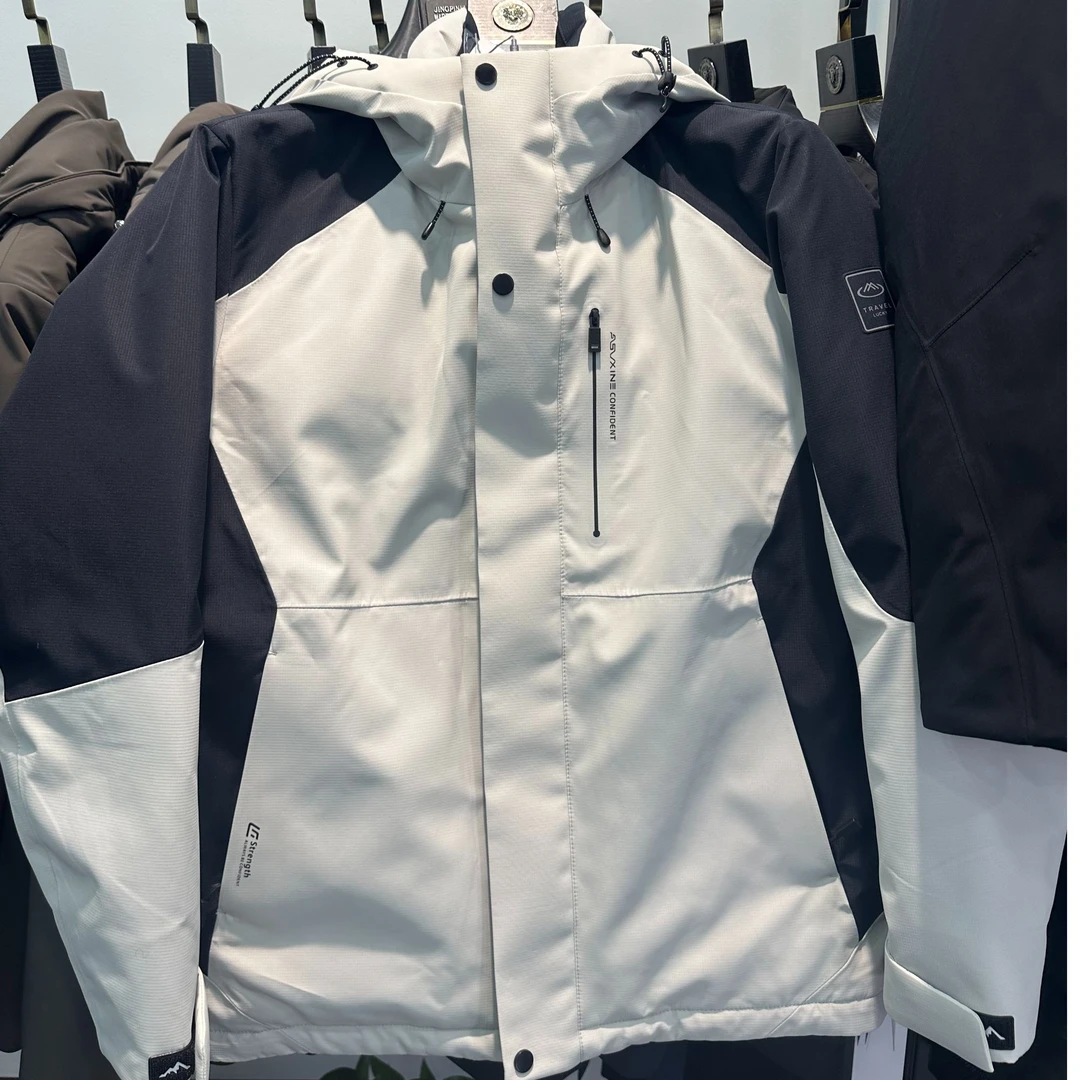 外穿情侣保暖冬季滑雪服加厚羽绒服常规袖登山加绒运动连帽