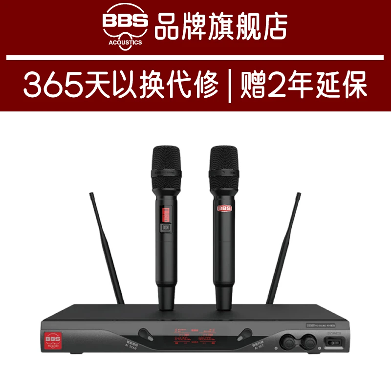 BBS无线话筒教学专用演出麦克风舞台主持一拖二U段防啸叫K-600D
